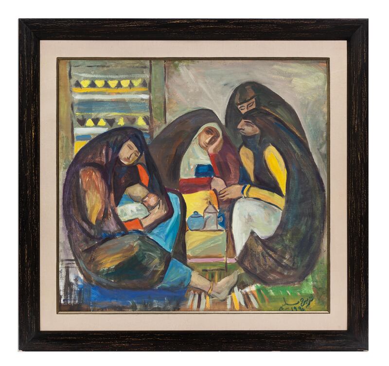 A 1996 untitled work by Naziha Selim (Iraq, 1927-2008). From the private collection of Sheikh Mohammed Bin Rashid Al Maktoum