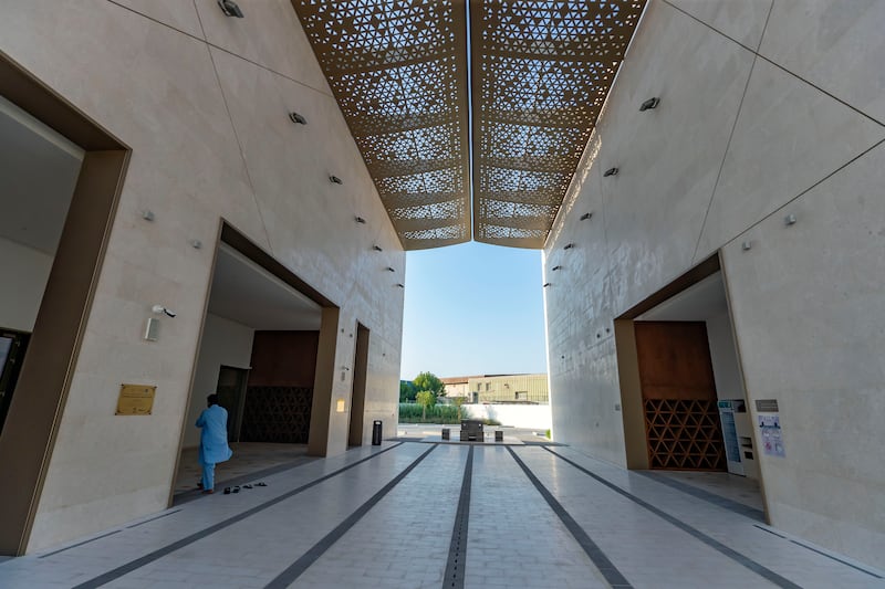 The awning over the courtyard was made of locally fabricated aluminium. Many of the building materials were sourced regionally.