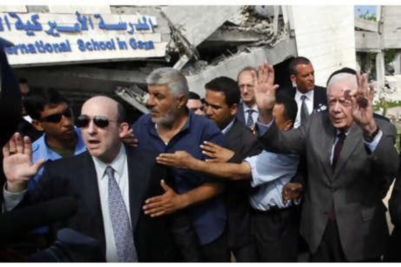 Jimmy Carter during a visit to the  Hamas-run Gaza Strip - the kind of diplomacy the Supreme Court ruling could end.