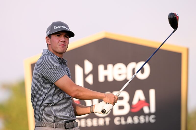 Michael Thorbjornsen tees off on the 9th hole. Getty