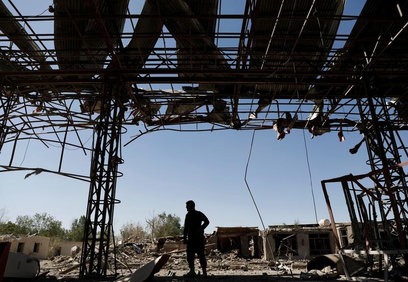 Afghan National Army (ANA) soldier stands at the site of Monday's blast in Kabul, Afghanistan July 2, 2019.REUTERS/Mohammad Ismail