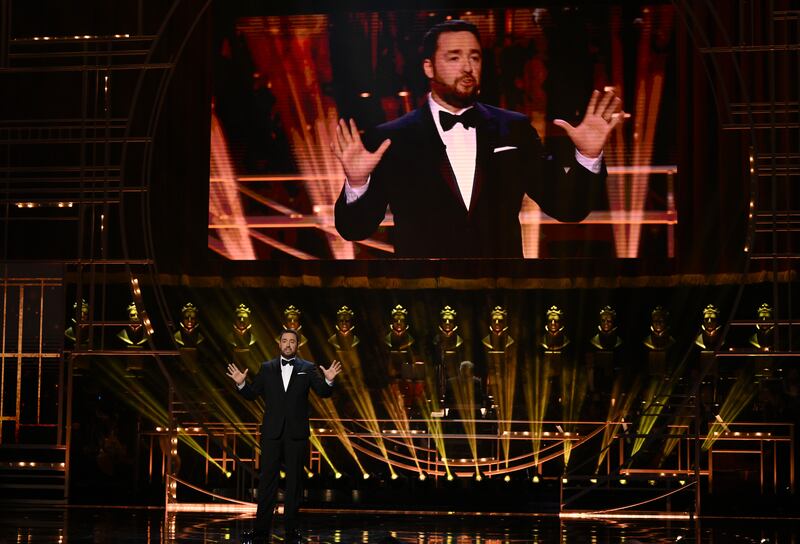 Host Jason Manford on stage. Getty Images