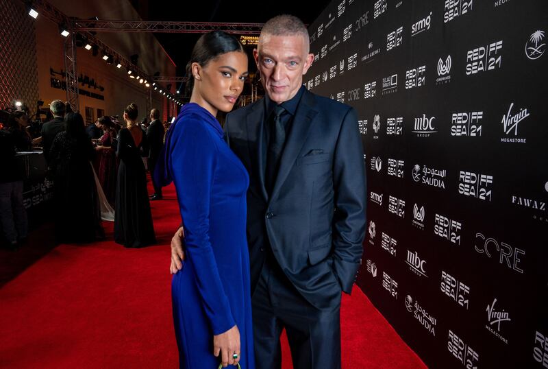 French actor Vincent Cassel and wife Tina Kunakey. AFP