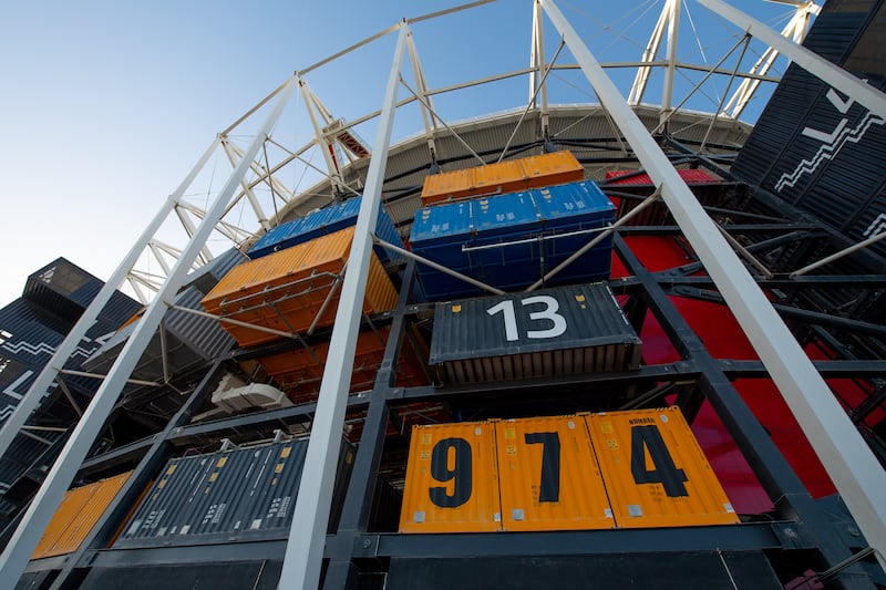 Nine hundred and seventy-four shipping containers have been used in the construction of the 974 Stadium. 
