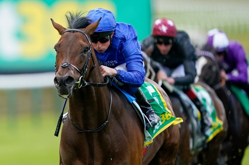 William Buick rides Native Trail to victory in the Craven Stakes at Newmarket Racecourse on April 13, 2022. Getty