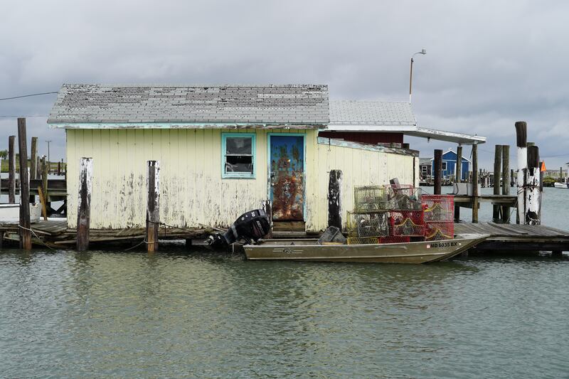 A crabbing boat docked on Tangier Island. 