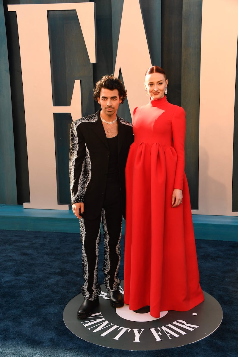 Joe Jonas and Sophie Turner attend the Vanity Fair Oscar Party. AFP