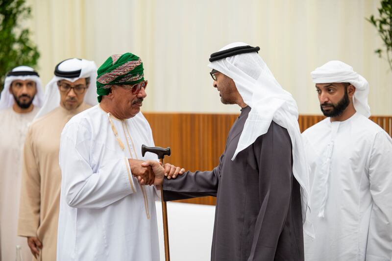 Sheikh Mohamed receives mourners. Ryan Carter / UAE Presidential Court
