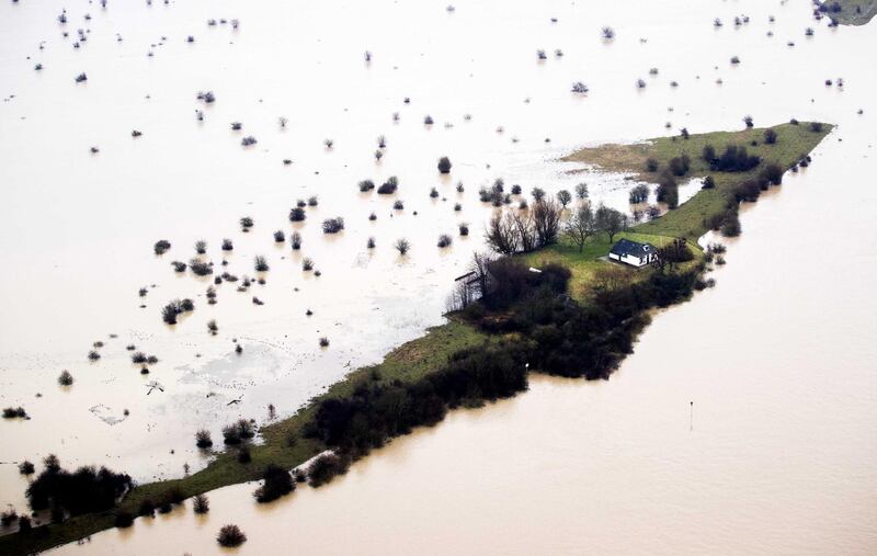 An aerial view of high water levels in Culemborg, The Netherlands. Remko De Waal  EPA