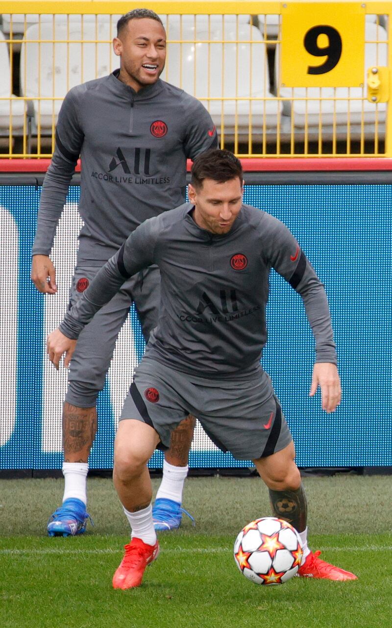 Lionel Messi during training. AP
