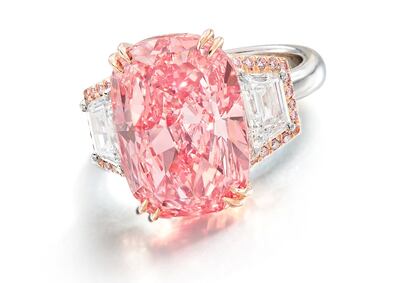 The Williamson Pink Star diamond set a record for price-per-carat for any diamond or gemstone. AFP