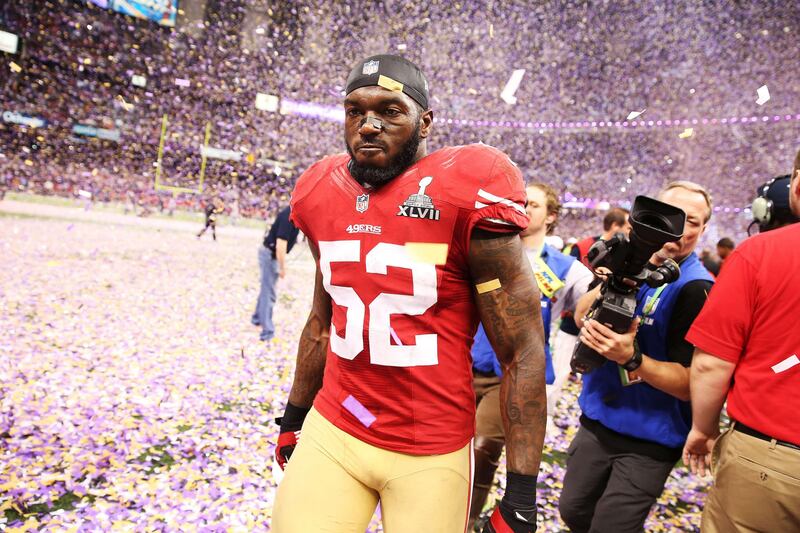 Patrick Willis #52 of the San Francisco 49ers walks off of the field dejected after the Baltimore Ravens won 34-31 during Super Bowl XLVII at the Mercedes-Benz Superdome on February 3, 2013 in New Orleans, Louisiana.   Christian Petersen/Getty Images/AFP== FOR NEWSPAPERS, INTERNET, TELCOS & TELEVISION USE ONLY ==
 *** Local Caption ***  407940-01-09.jpg