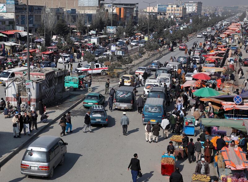 Vehicles drive on a crowded road in Kabul, Afghanistan February 22, 2020.REUTERS/Omar Sobhani