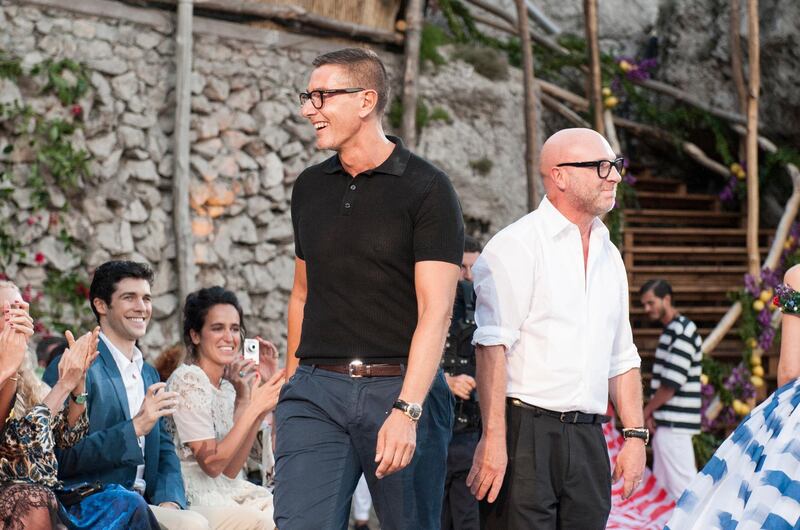 A handout photo of Stefano Gabbana and Domenico Dolce at Dolce & Gabbana Alta Moda show in Capri (Courtesy: Dolce & Gabbana)