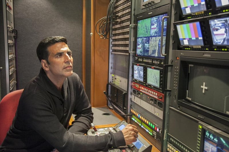 Akshay Kumar in an Abu Dhabi Media LIVE truck. The actor is in Abu Dhabi to shoot scenes for his upcoming Hindi movie, Baby. Mohammed Al Neyadi / The National  

