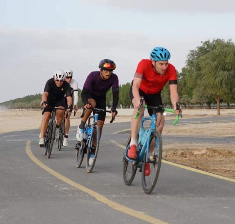 Scottish cyclist Josh Quigley shared pictures of himself cycling on the Al Qudra track in Dubai on his Twitter page. Courtesy: Josh Quigley