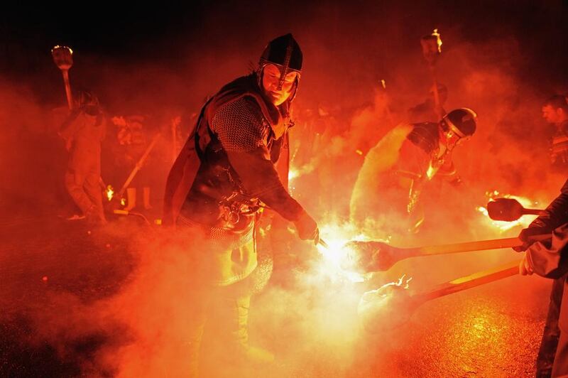 The torches of the Jarl Squad are lit. Jeff J Mitchell / Getty Images