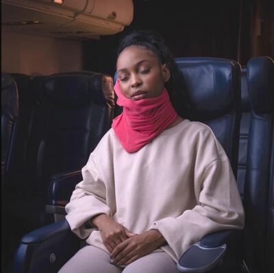 The Trtl Travel Pillow aims to securely supports the head. Photo: Trtl