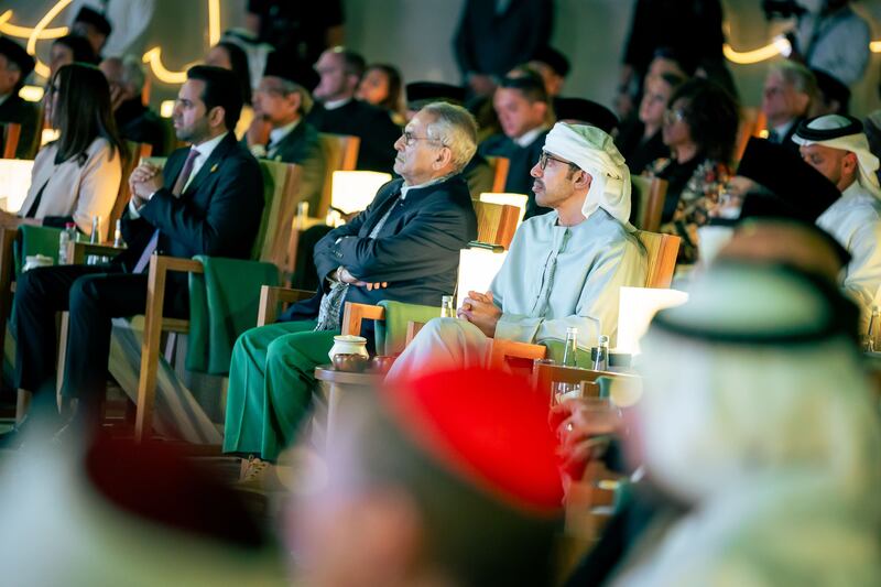 Sheikh Abdullah follows proceedings during the ceremony