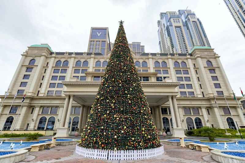 Dubai, United Arab Emirates - Reporter: N/A: Photo project. Christmas decorations the Habtoor Palace. Monday, December 9th, 2019. Habtoor Palace, Dubai. Chris Whiteoak / The National
