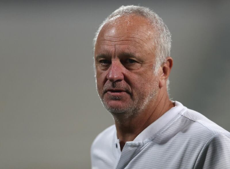 DUBAI, UNITED ARAB EMIRATES - DECEMBER 30:  Socceroos coach Graham Arnold looks on during the International Friendly match between Australia and Oman at Maktoum Bin Rashid Al Maktoum Stadium on December 30, 2018 in Dubai, United Arab Emirates.  (Photo by Francois Nel/Getty Images)