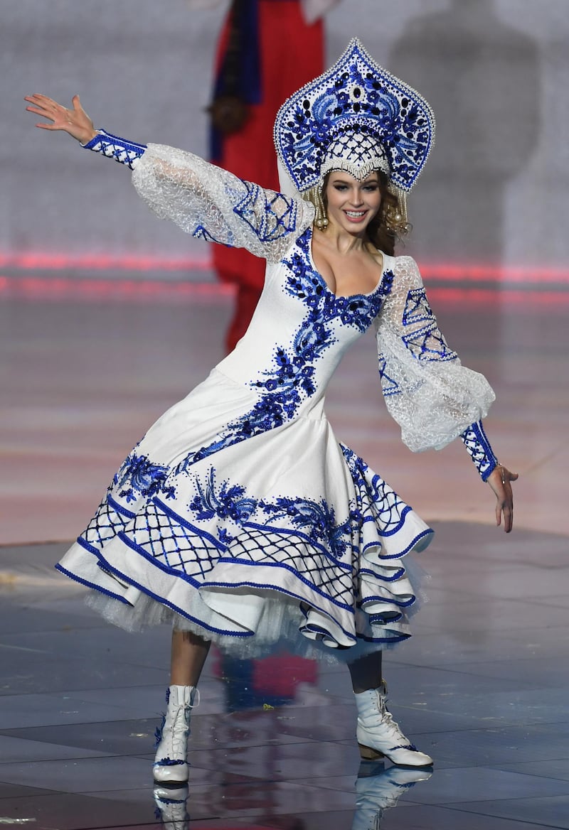 Miss Russia Alina Sanko performs during the Miss World 2019 final.  EPA