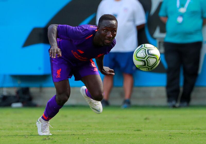 Liverpool's Naby Keita chases the ball. Reuters