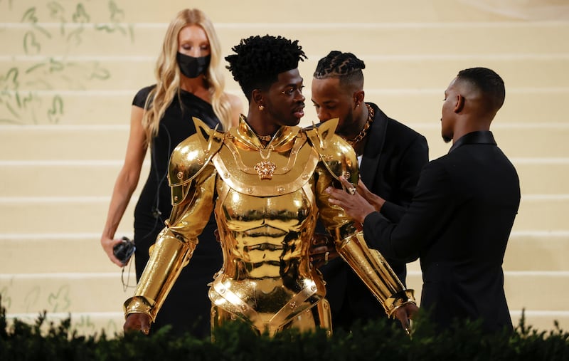 Lil Nas X, wearing Atelier Versace, at the 2021 Met Gala. Reuters