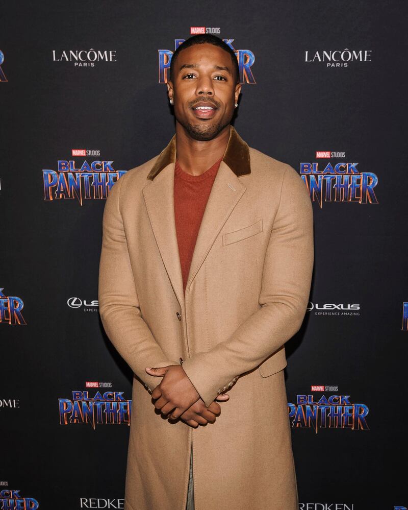 Michael B. Jordan attends Black Panther Welcome to Wakanda New York Fashion Week Showcase at Industria on Monday, Feb. 11, 2018, in New York, NY. (Photo by Christopher Smith/Invision/AP)