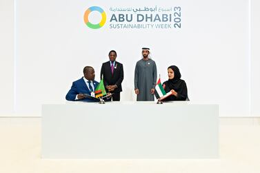 Masdar has demonstrated its commitment to helping African nations in their clean energy transition by signing agreements at Abu Dhabi Sustainability Week (ADSW) 2023 with three countries – Angola, Uganda and Zambia – to develop renewable energy projects with a combined capacity of up to 5 gigawatts (GW). An agreement with Zambia’s Ministry of Energy, and Zambian national utility ZESCO Limited for the joint development of develop solar, wind, and hydroelectricity projects with a total capacity of 2 GW. Photo: Masdar