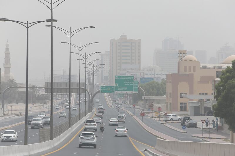 SHARJAH , UNITED ARAB EMIRATES , JULY 14 – 2017 :- View of the hot and dusty weather in Sharjah. ( Pawan Singh / The National ) 