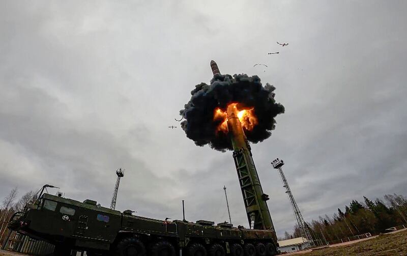 Russia's Defence Ministry said the test launch hit a mock target at the Sary-Shagan training ground in Kazakhstan. EPA