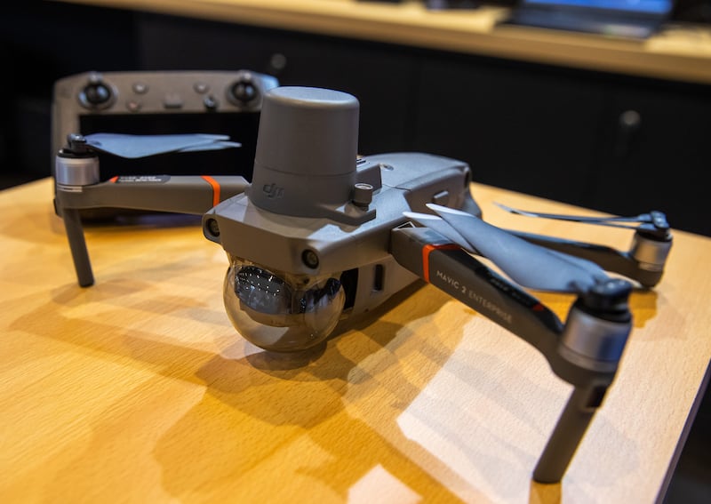 A Mavic 2 drone at the Advanced Media and DJI stand. Victor Besa / The National