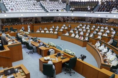 MPs attend the opening ceremony of the 17th parliamentary session at the National Assembly in Kuwait City in June. AFP