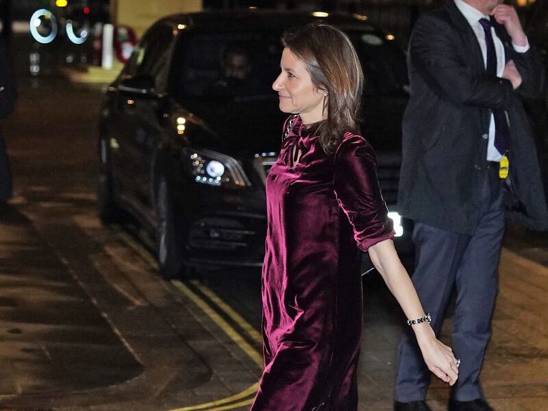 Lucy Frazer, Secretary of State for Culture, Media and Sport, arrives at the Tory Winter Ball at Raffles at the Old War Office on Whitehall, central London. PA