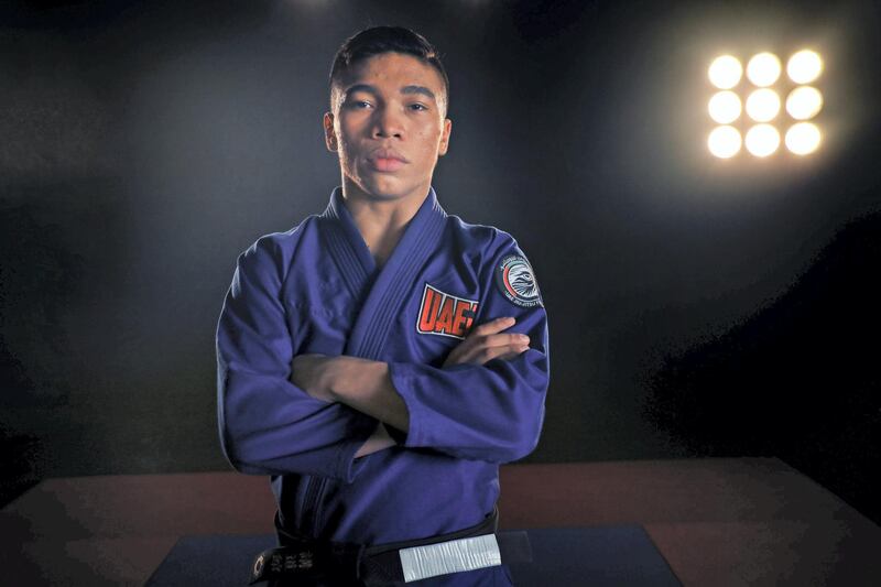 Brazilian jiu-jitsu star Gabriel de Sousa is the leading contender for the world title in Abu Dhabi this month. Courtesy UAEJJF