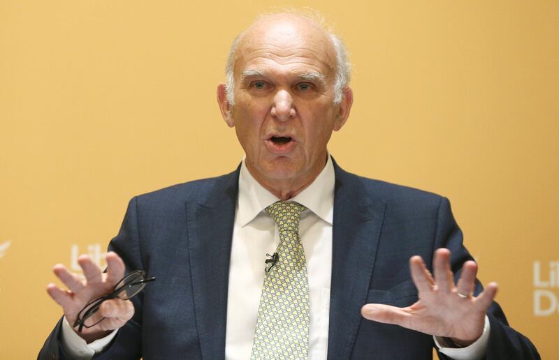 Vince Cable speaks after being named as the new leader of Britain's Liberal Democrat Party in London, July 20, 2017. REUTERS/Neil Hall