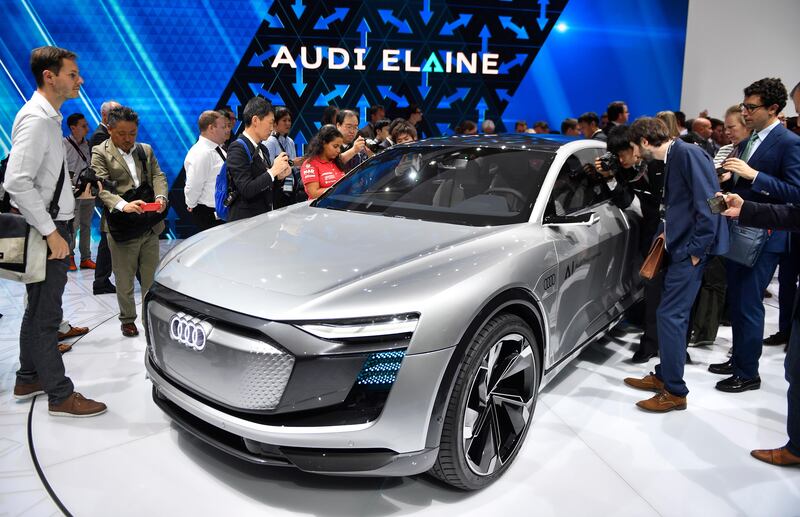 Visitors take a closer look at the Audi Elaine. Martin Meissner / AP Photo