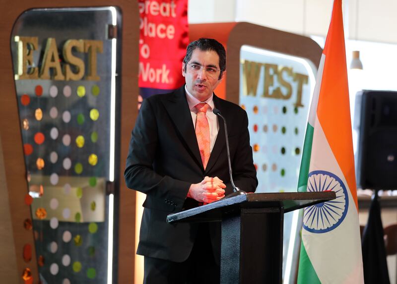 Aman Puri, Indian consul general, at a cultural event organised by Century Financial, a consultancy firm, to celebrate the 75th Indian Independence Day in Dubai on Sunday.