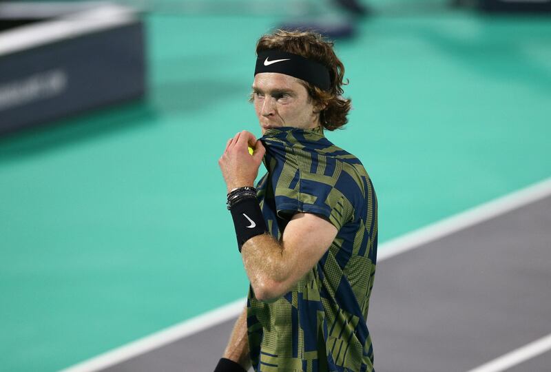 Andrey Rublev during his semi final match against Carlos Alcaraz. Reuters