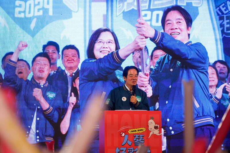Taiwanese Vice President Lai Ching-te attends an election campaign event in Taipei on Friday. Reuters