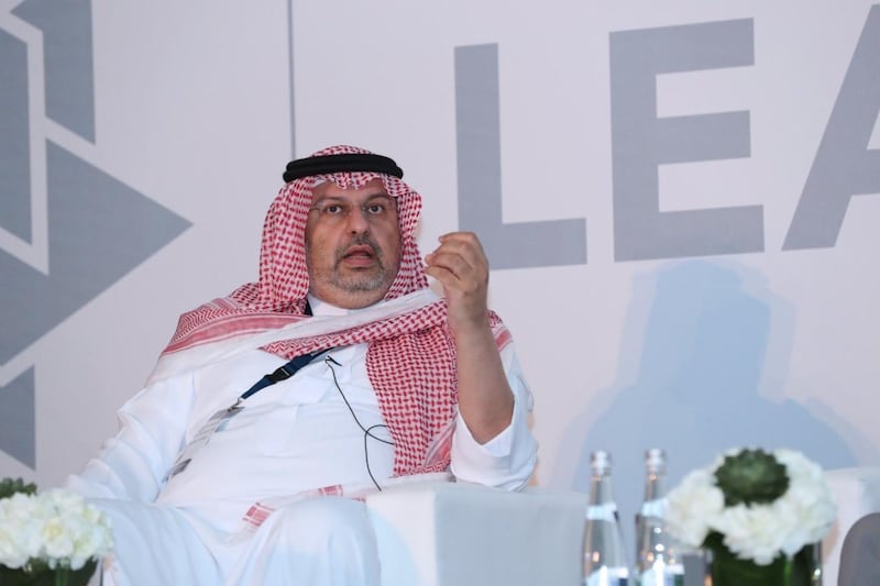 Prince Abdullah bin Mosaad bin Abdulaziz, the owner of Premier League club Sheffield United, speaks at the Leaders in Sport conference in Abu Dhabi. Courtesy Leaders in Sport
