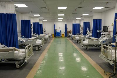 The Intensive Care Unit of the new Amman field hospital, equipped with 84 beds and 35 ventilators. Amy McConaghy/The National