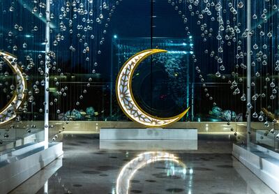 Ramadan decor at the lobby of Saadiyat Rotana Resort and Villas. Victor Besa / The National