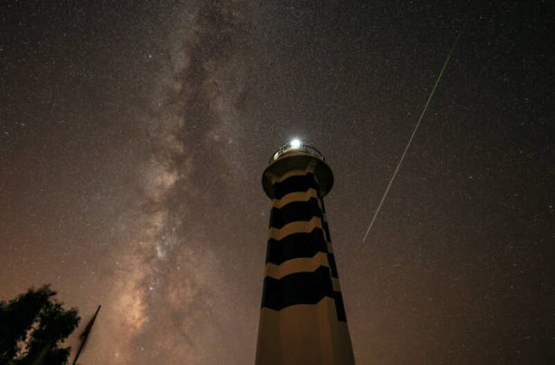 A Perseid meteor streaks across the sky over Izmir, Turkey.