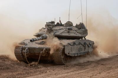 A Merkava 4 main battle tank in Gaza. AFP