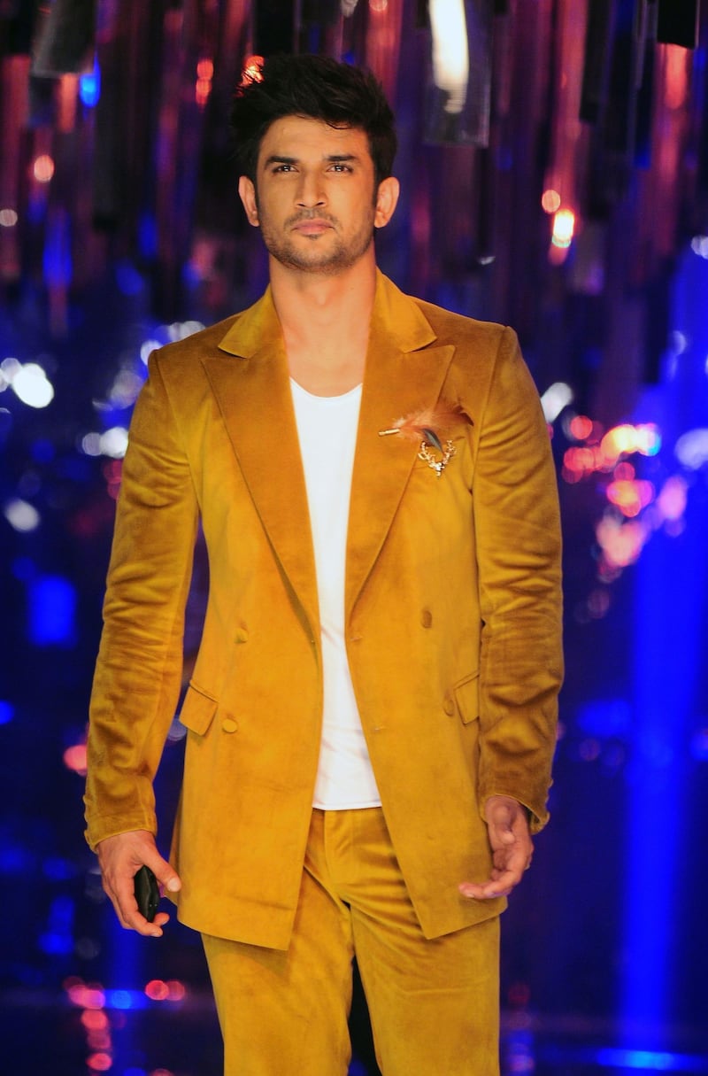 Sushant Singh Rajput poses for a photograph during the grand finale of Lakme Fashion Week (LFW) on August 20, 2017 in Mumbai. AFP