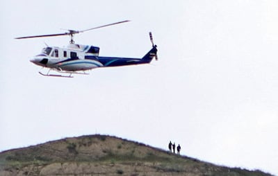 The helicopter carrying Iran's president Ebrahim Raisi takes off, before crashing near the border of Iran and Azerbaijan. Reuters
