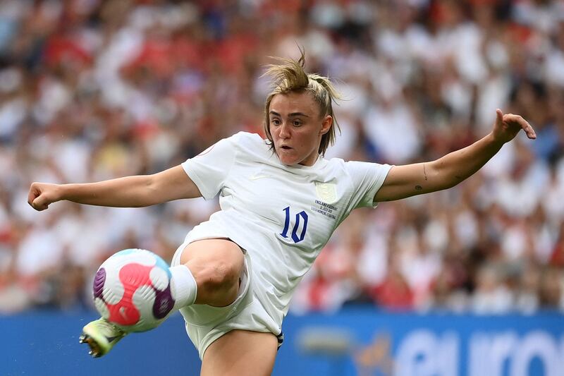 England midfielder Georgia Stanway controls the ball. AFP