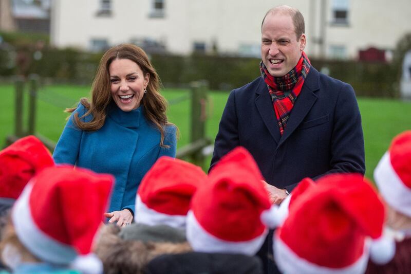 Prince William and Catherine, Duchess of Cambridge  meet schoolchildren at Holy Trinity Church of England First School. AFP